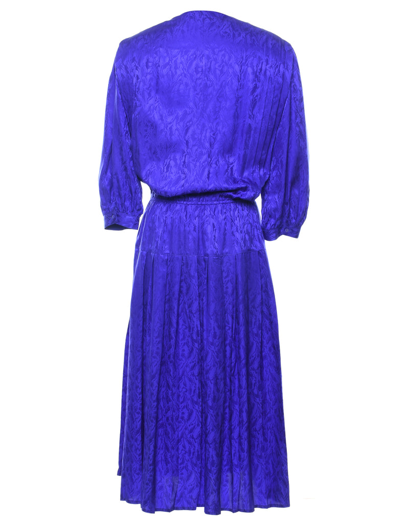 100% Silk Patterned Dress - L