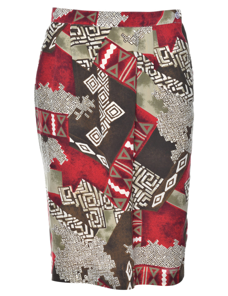100% Silk Pencil Skirt - L
