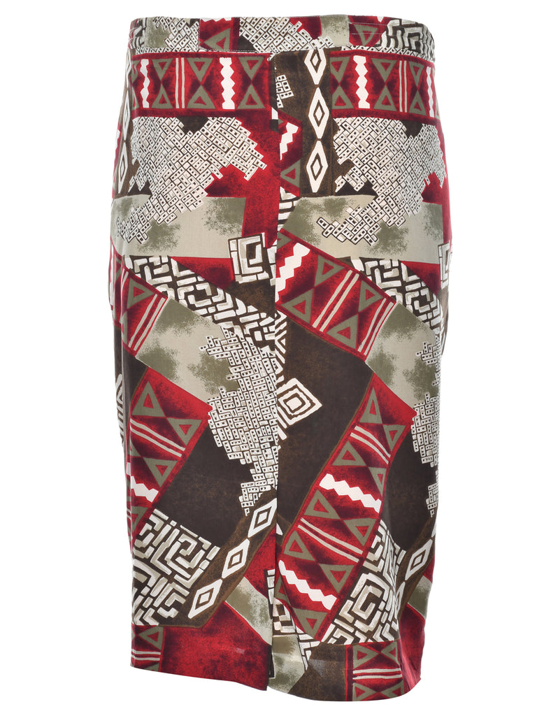 100% Silk Pencil Skirt - L