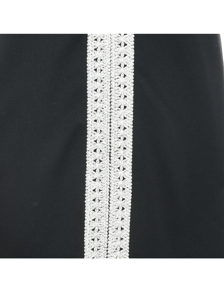 1970s Black Maxi Dress - M