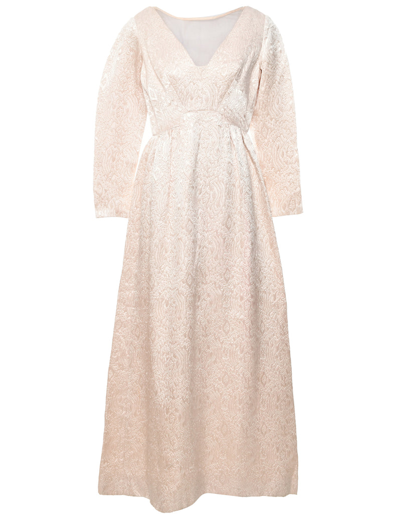 1970s Brocade Maxi Dress - S
