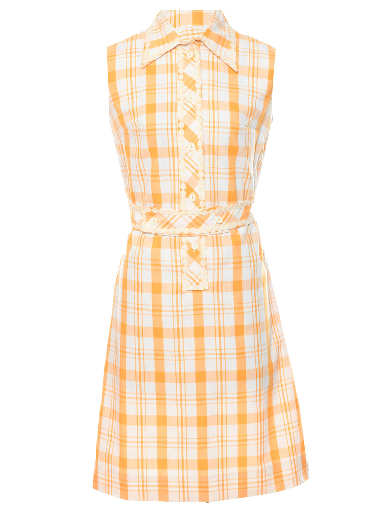 1970s Checked Shirt Dress - M