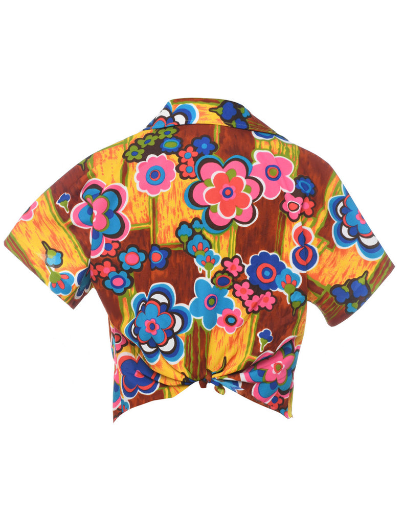 1970s Customised Floral Top - M