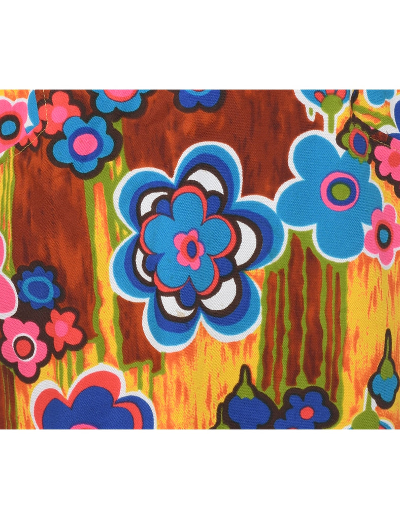 1970s Customised Floral Top - M