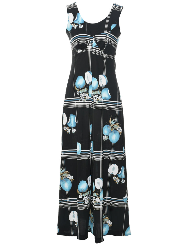 1970s Floral Pattern Dress - S