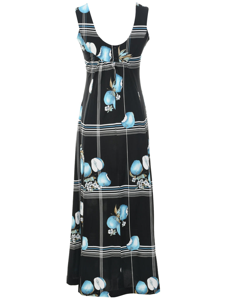 1970s Floral Pattern Dress - S