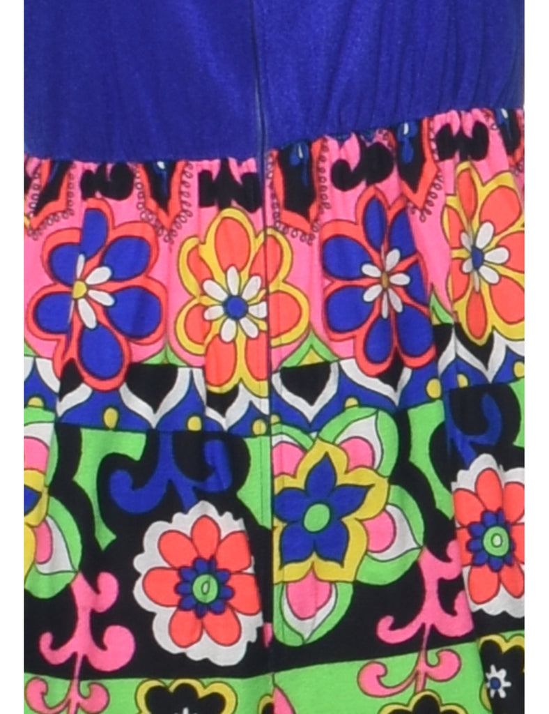 1970s Floral Pattern Jumpsuit - XS
