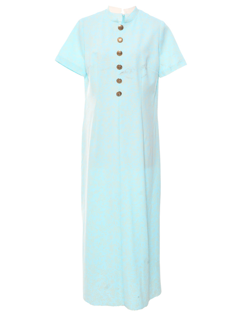 1970s Floral Print Maxi Dress - XL