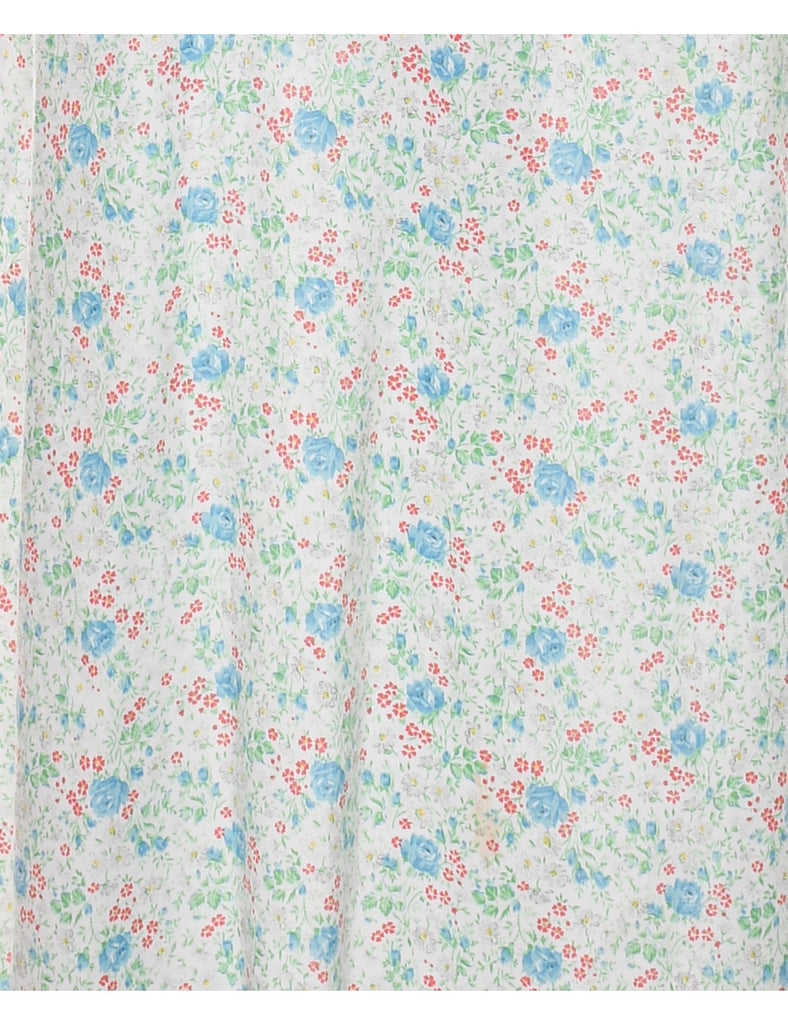 1970s Floral Print Maxi Dress - S