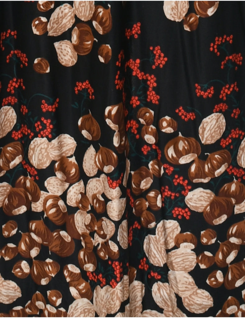 1970s Floral Print Maxi Dress - S