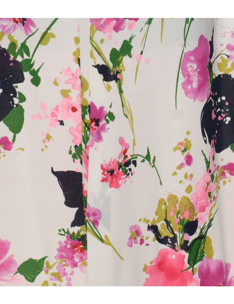 1970s  Floral Print Maxi Dress - S