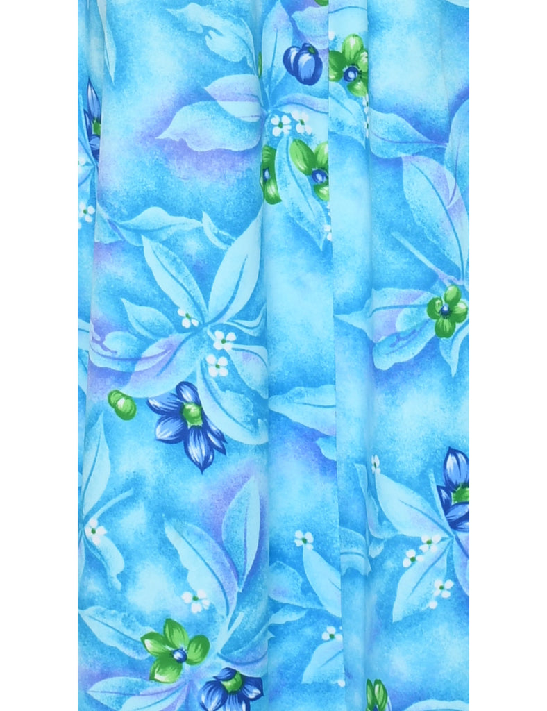 1970s Floral Print Maxi Dress - S