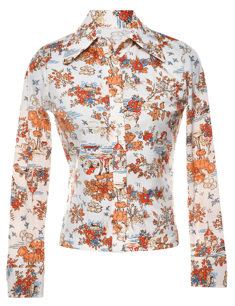 1970s Floral Shirt - M