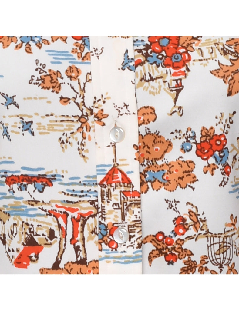 1970s Floral Shirt - M