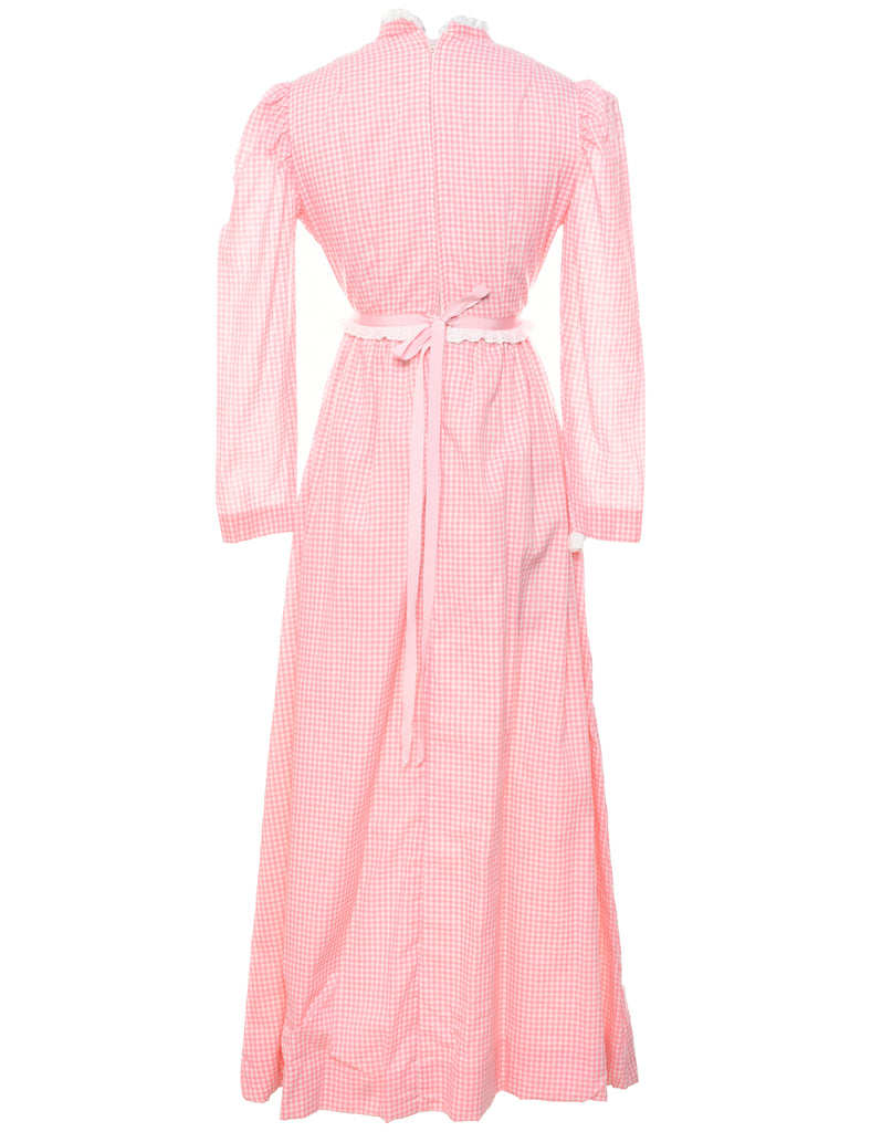 1970s Gingham Maxi Dress - M