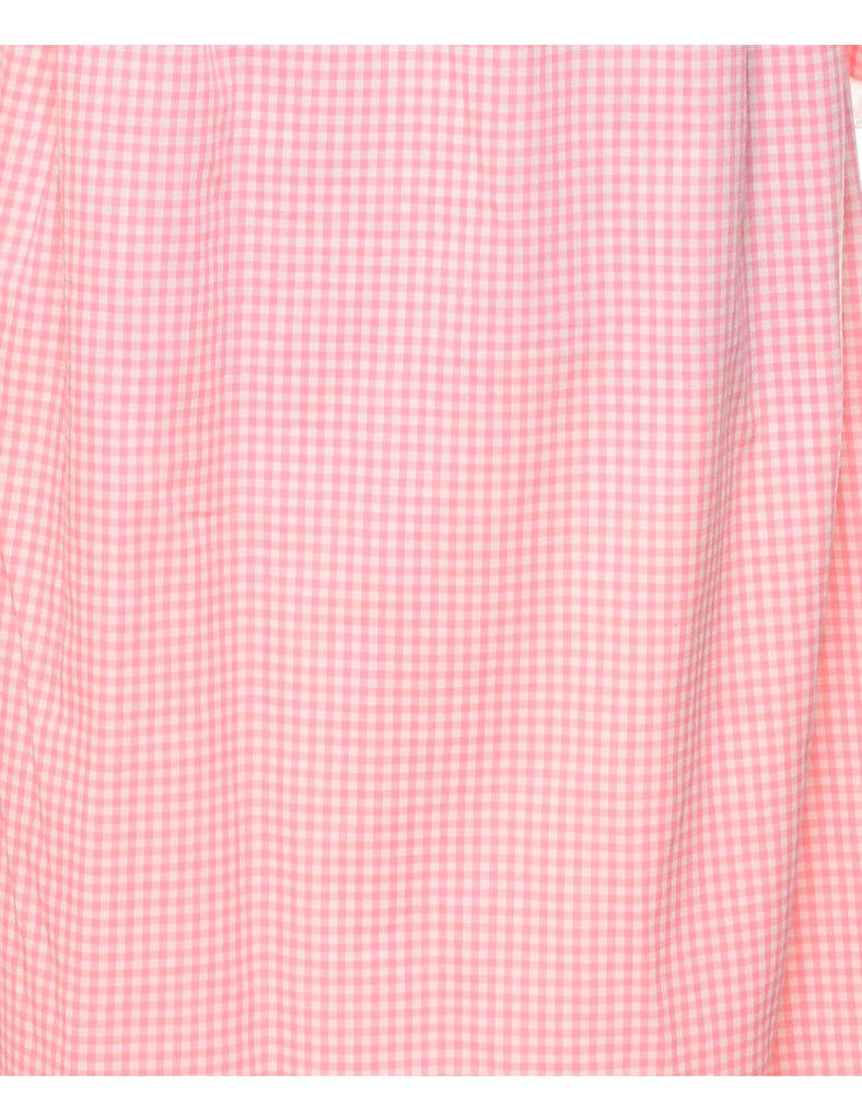 1970s Gingham Maxi Dress - M
