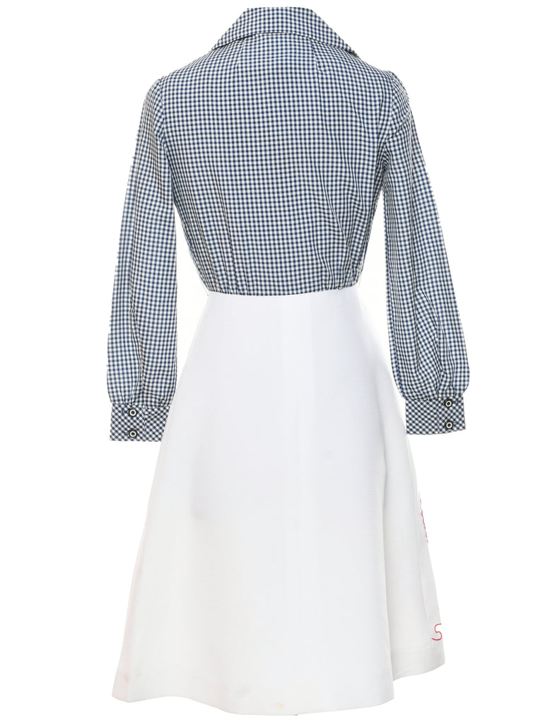 1970s Gingham Shirt Dress - M