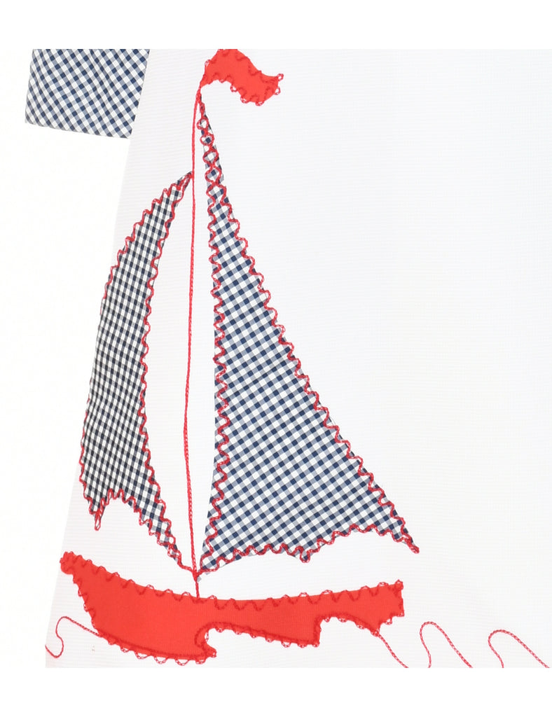 1970s Gingham Shirt Dress - M
