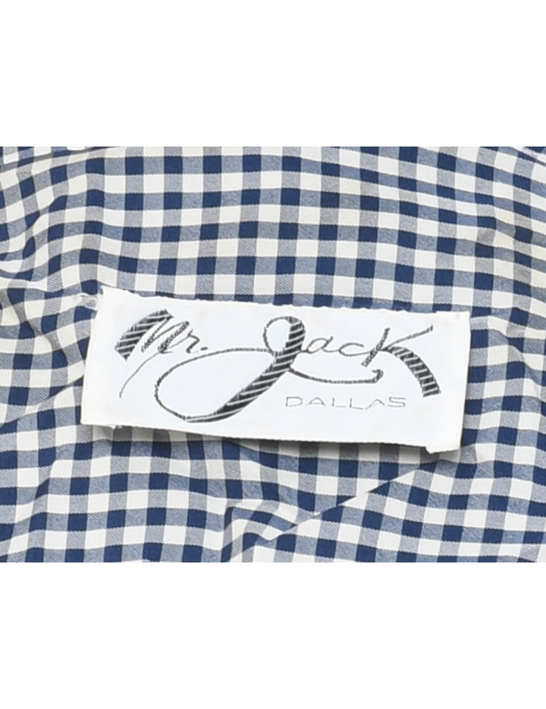 1970s Gingham Shirt Dress - M