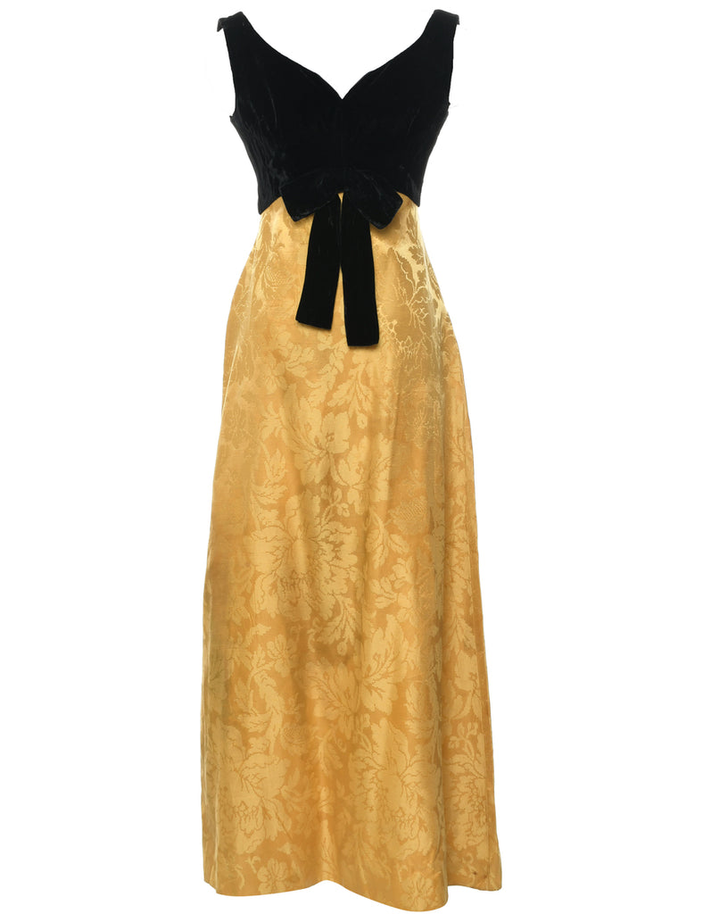 1970s Gold Maxi Dress - XS