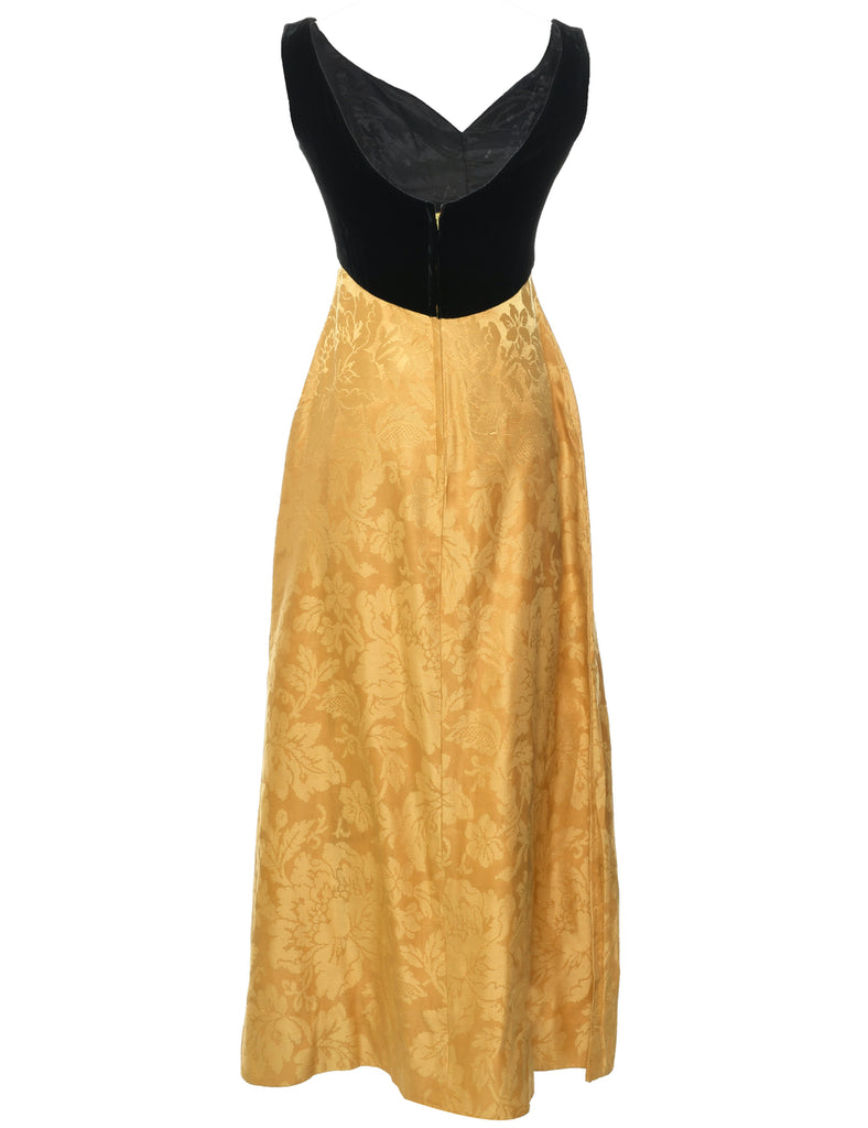 1970s Gold Maxi Dress - XS