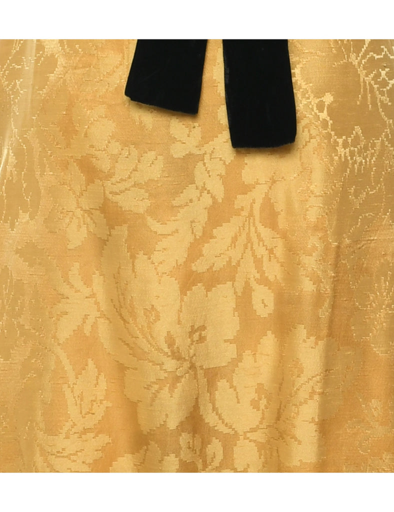 1970s Gold Maxi Dress - XS