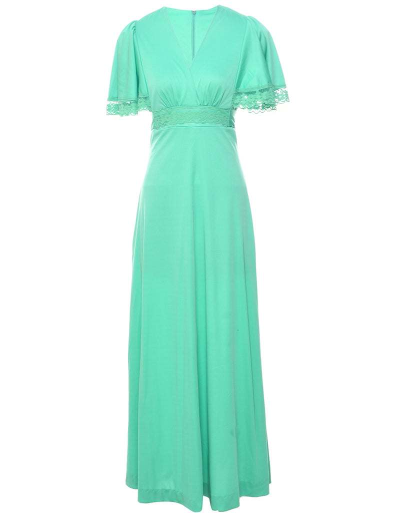 1970s Green Maxi Dress - S