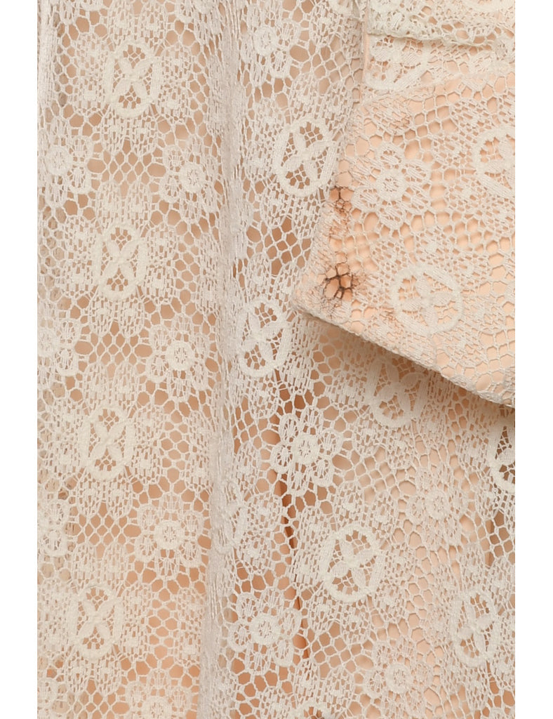 1970s Lace Maxi Dress - S