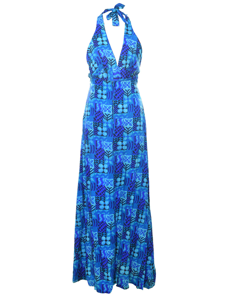 1970s Multi-colour Maxi Dress - S