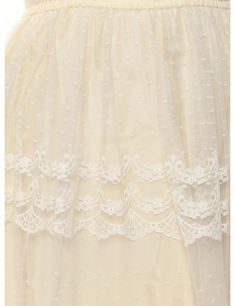 1970s Pale Yellow Maxi Dress - S