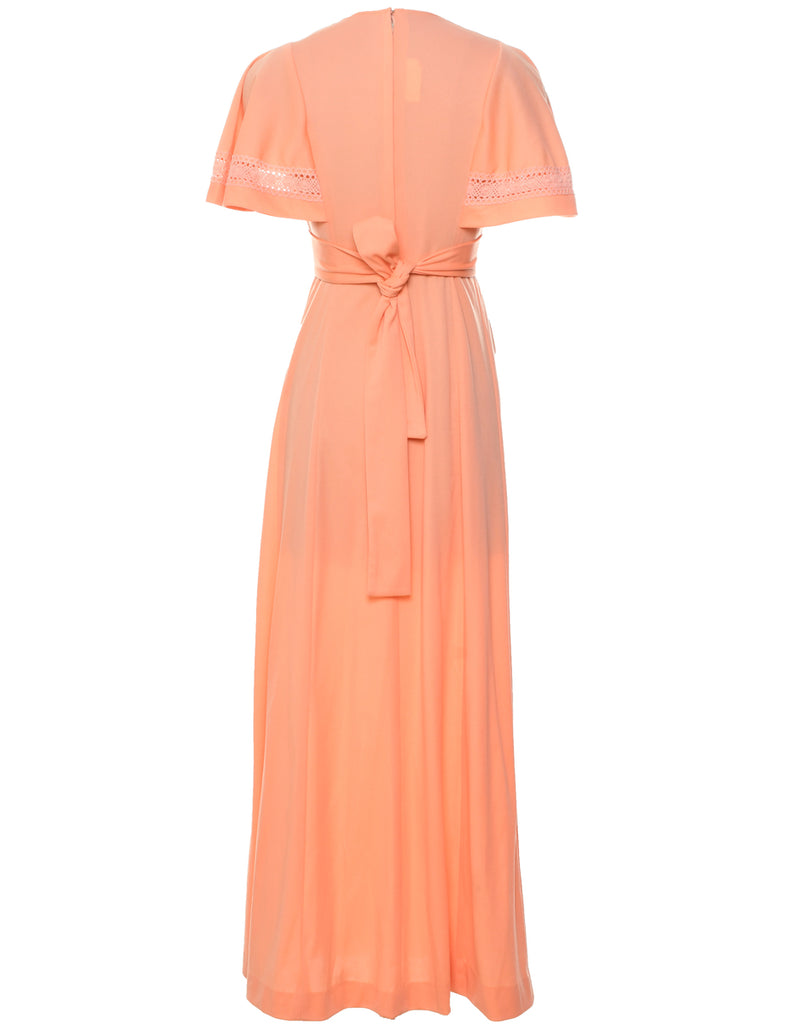 1970s Peach Maxi Dress - XS