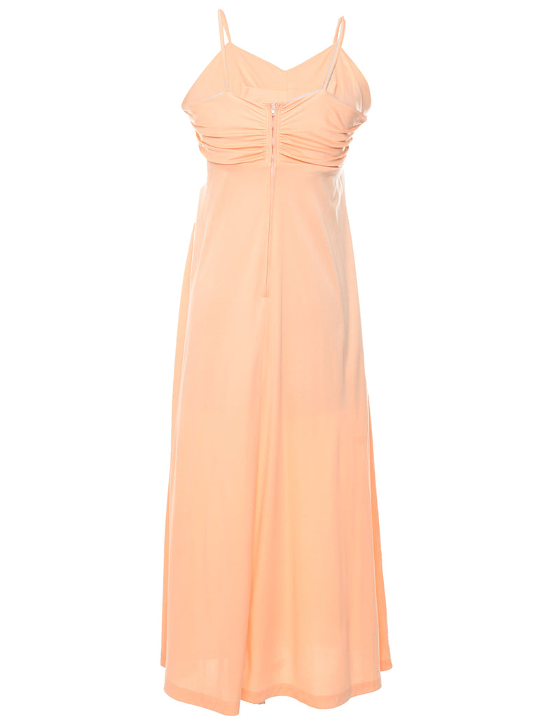 1970s Peach Maxi Dress - XS