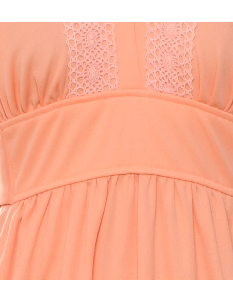 1970s Peach Maxi Dress - XS