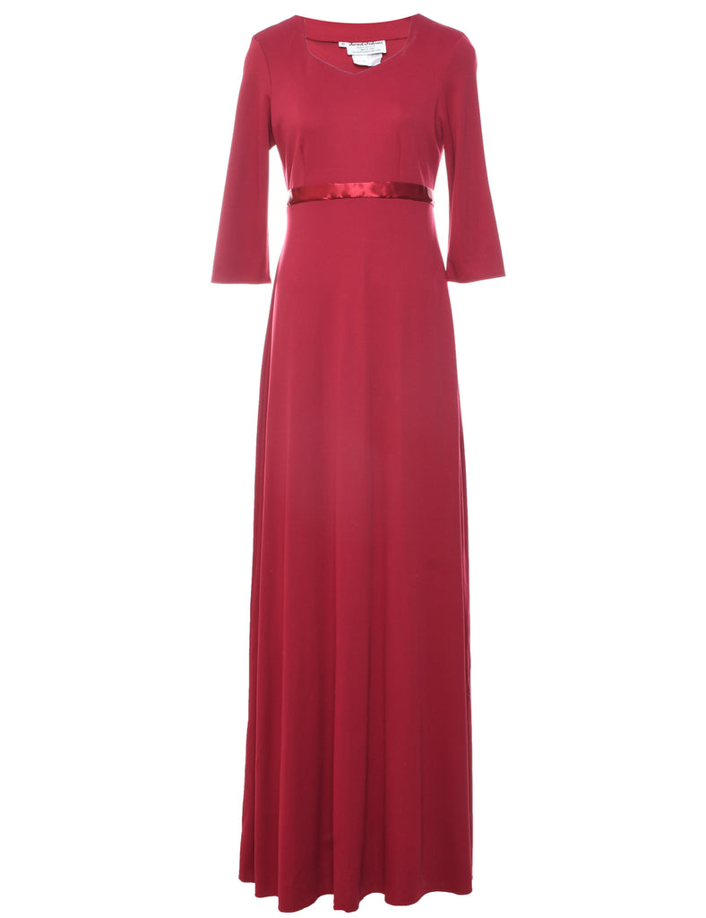 1970s Plum Maxi Dress - M