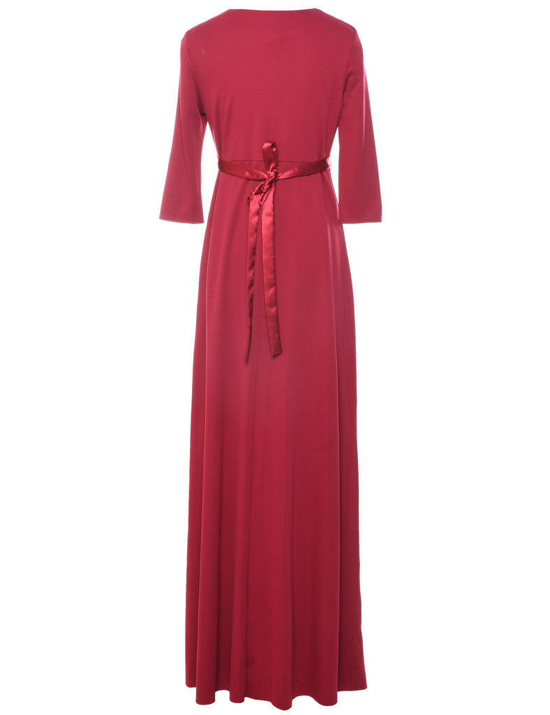 1970s Plum Maxi Dress - M