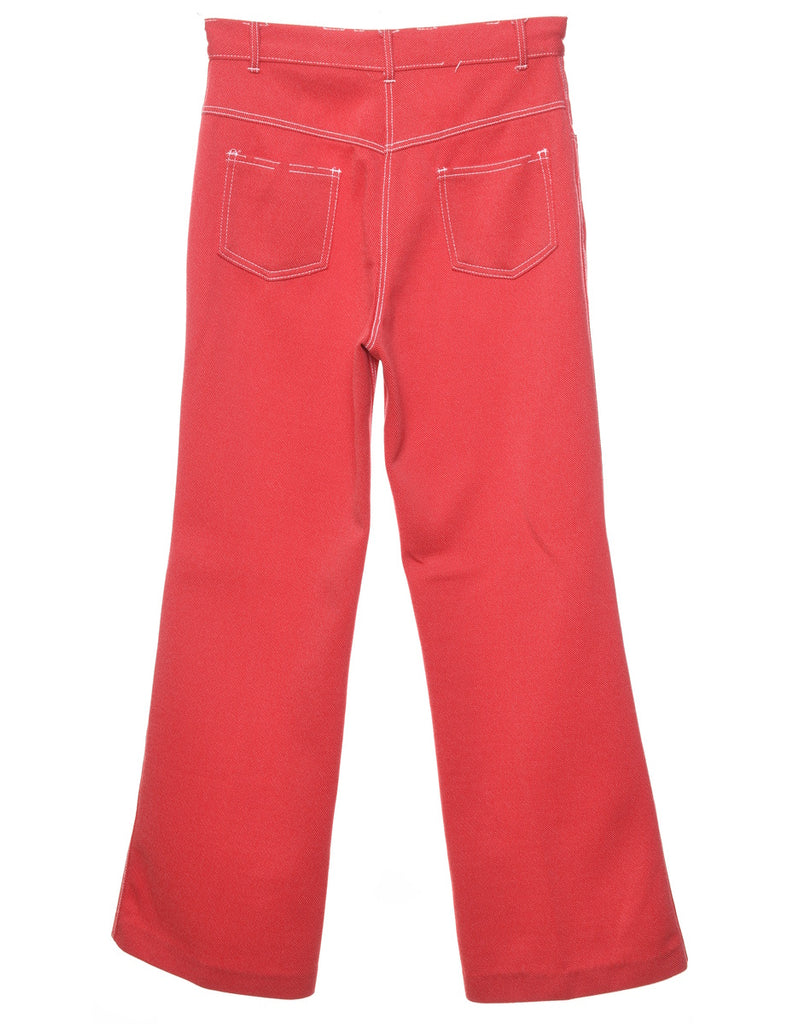 1970s Red Flared Leg Trousers - W28 L28
