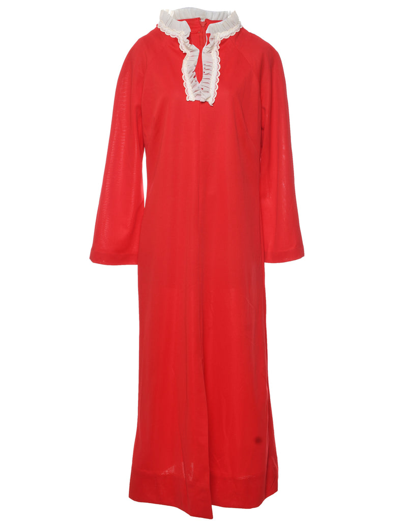 1970s Red Maxi Dress - L