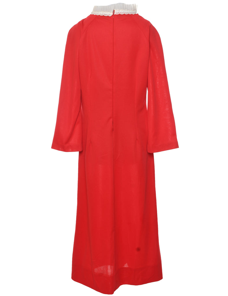 1970s Red Maxi Dress - L