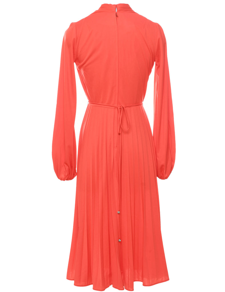 1970s Salmon Pink Maxi Dress - S