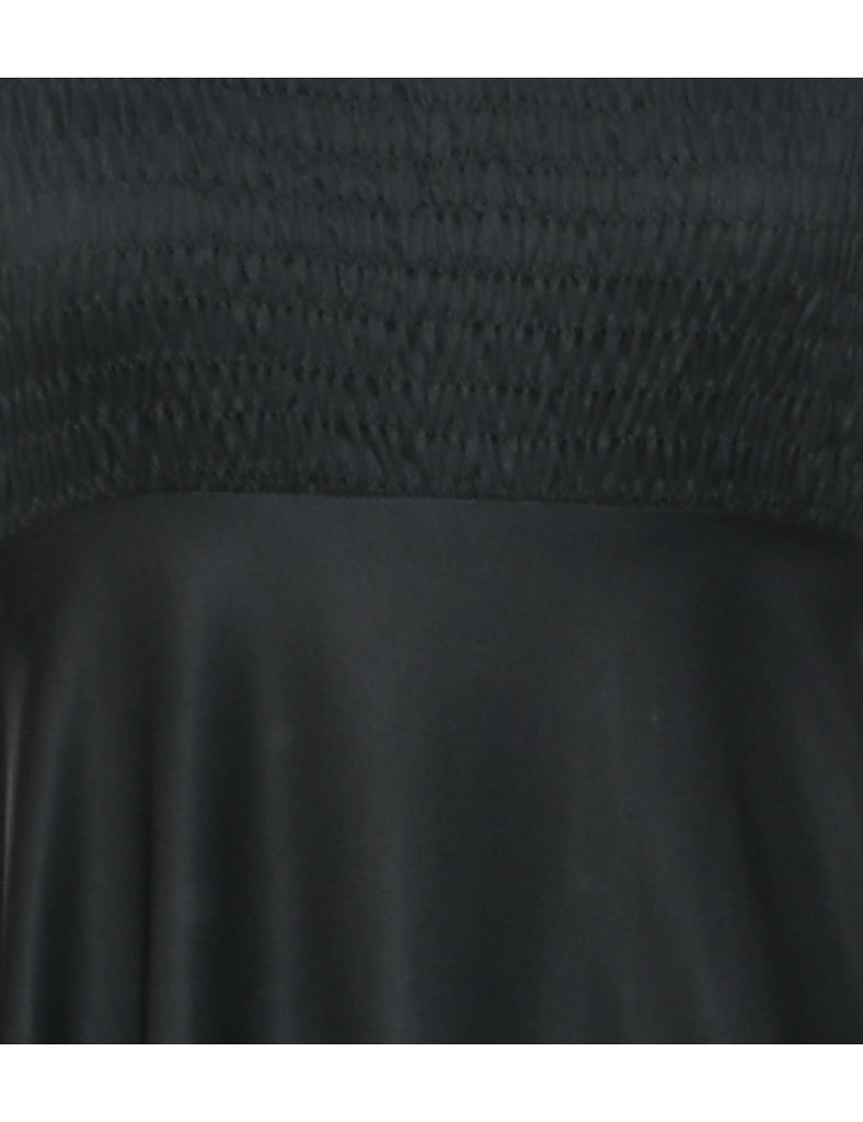 1970s Smoked Black Maxi Dress - M