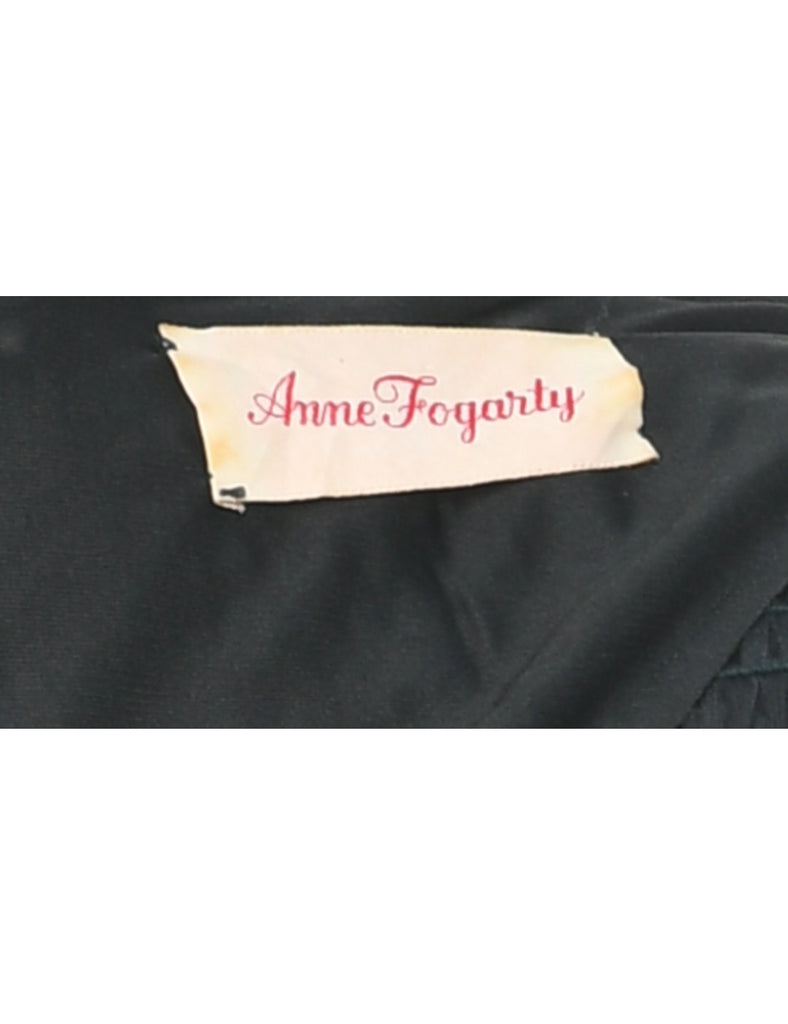 1970s Smoked Black Maxi Dress - M