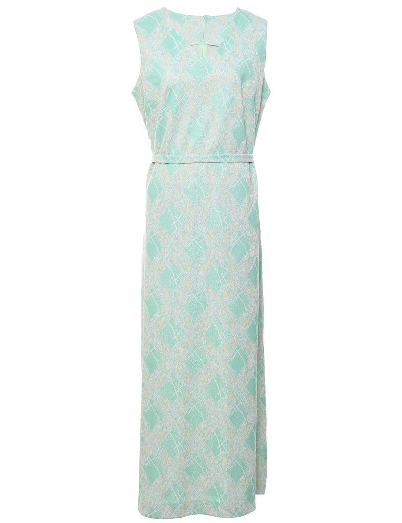 1970s Turquoise Maxi Dress - L