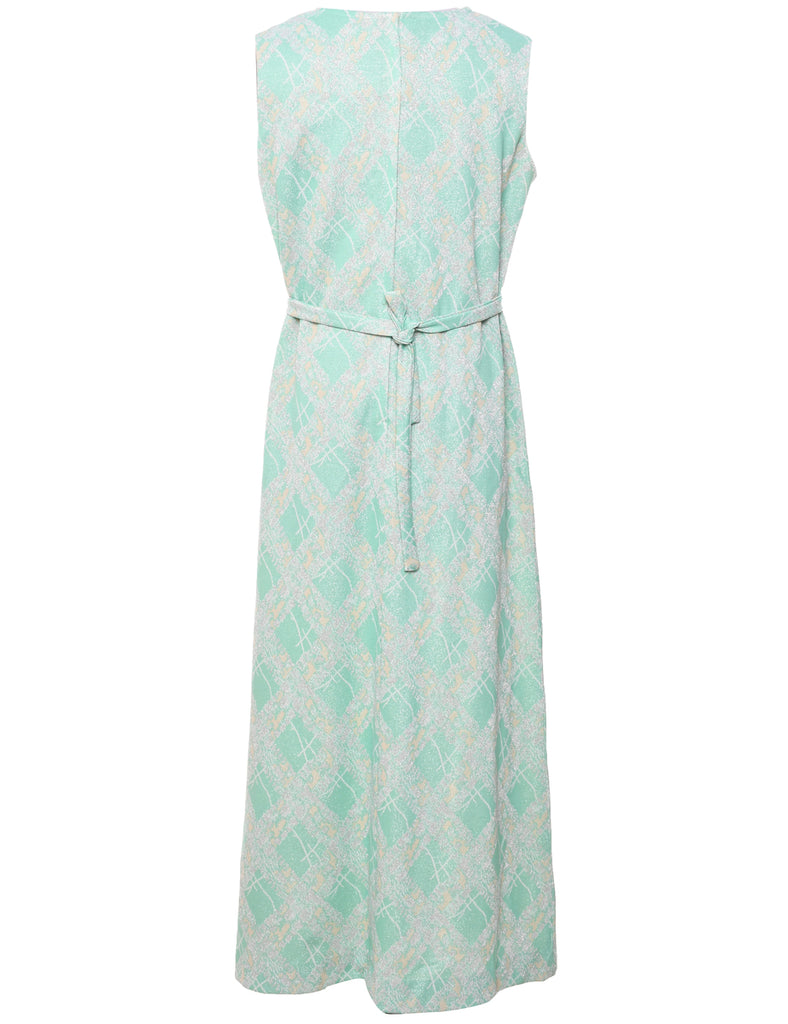 1970s Turquoise Maxi Dress - L