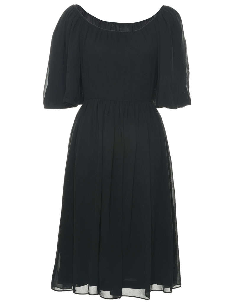 1980s Black Dress - M