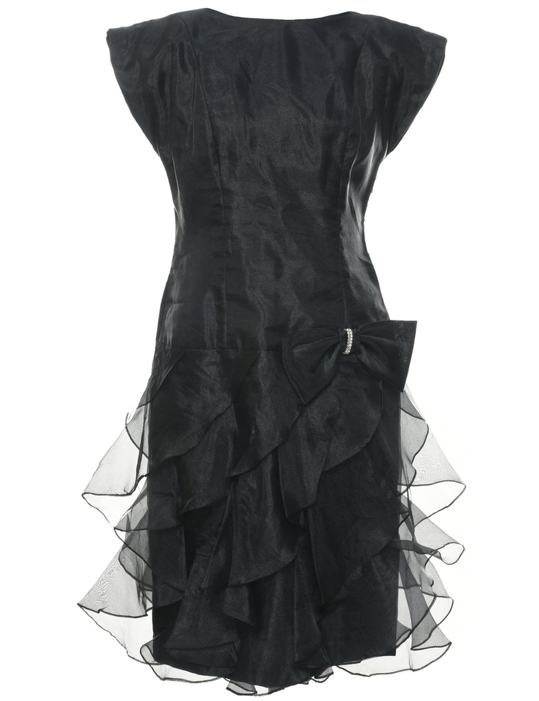 1980s Black Evening Dress - M