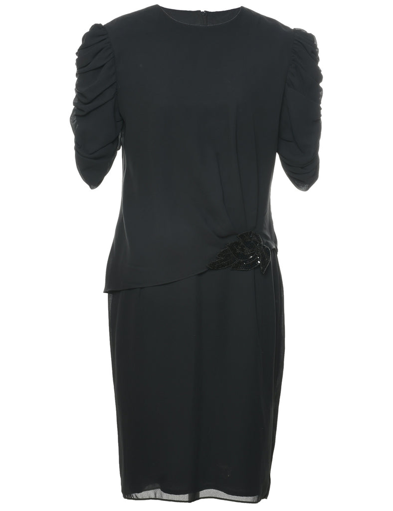 1980s Black Evening Dress - M