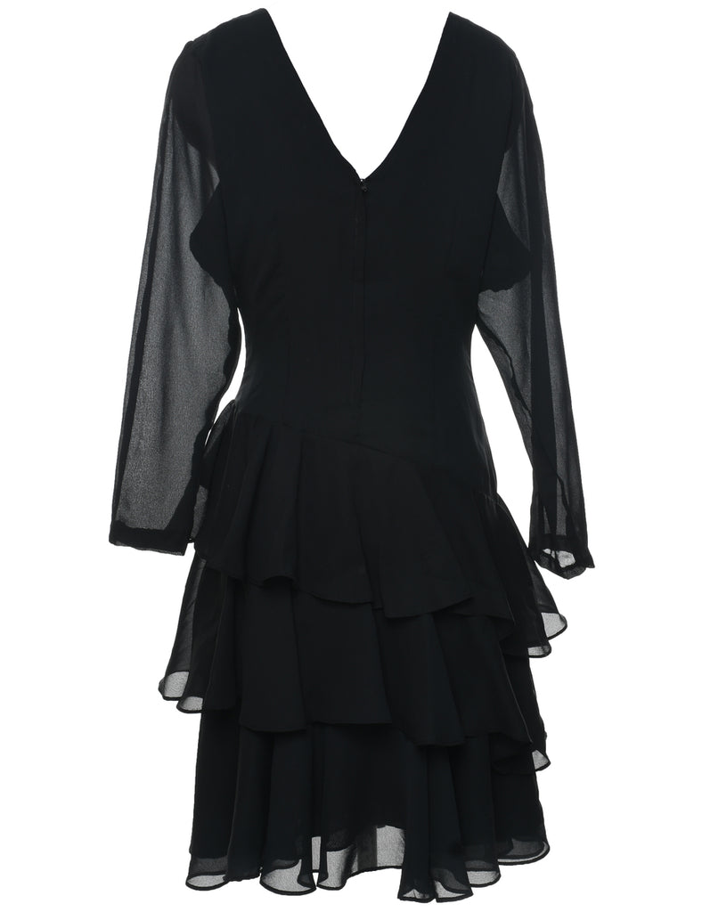 1980s Black Evening Dress - M