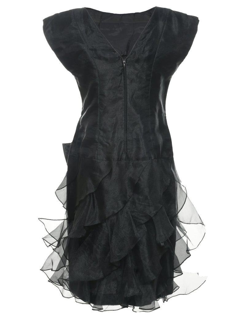 1980s Black Evening Dress - M