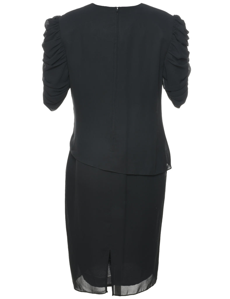 1980s Black Evening Dress - M
