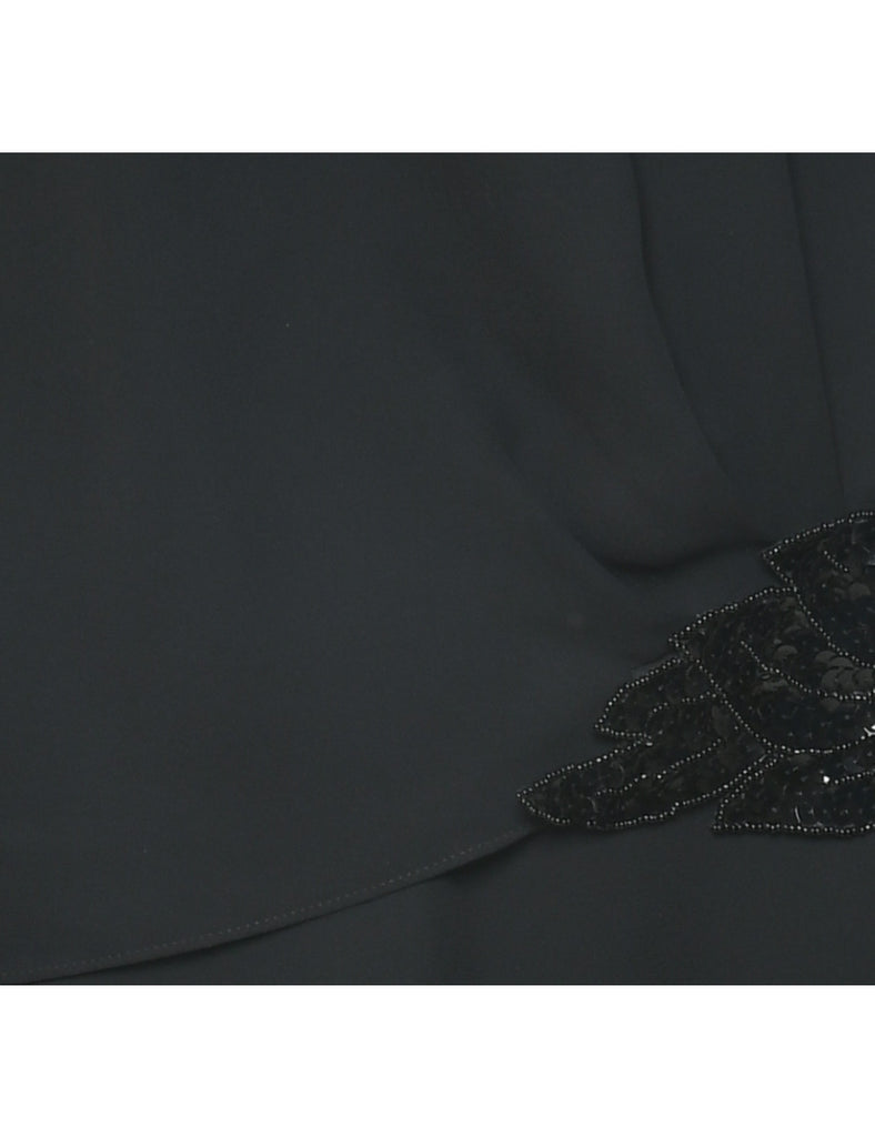 1980s Black Evening Dress - M